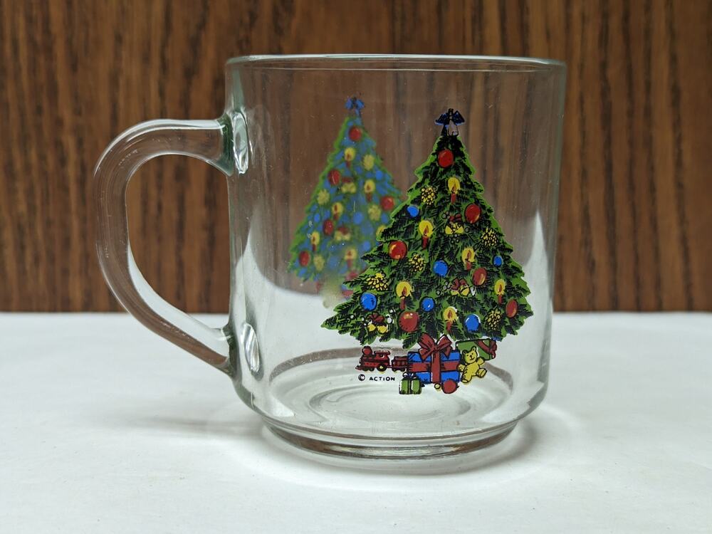 Vintage Carlton Christmas Tree Glass Mug Replacement Piece Single Cup